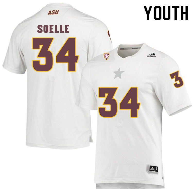 Youth #34 Kyle SoelleArizona State Sun Devils College Football Jerseys Sale-White - Click Image to Close